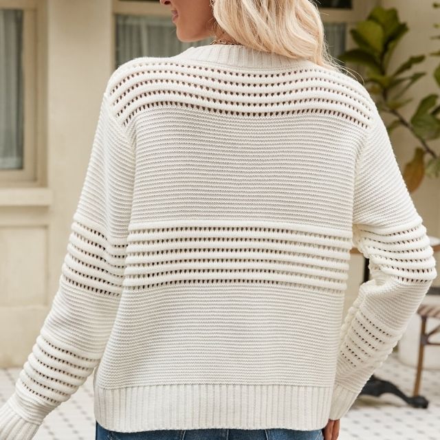 Rovina | Strickpullover in Einfarbig mit Cut-Out-Details