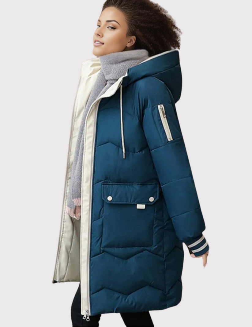 Dianne | Damen Winter Parka mit Kapuze, Vollem Reißverschluss und Mehreren Taschen