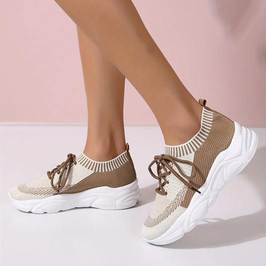 Agathe | Braune Strick-Sneaker