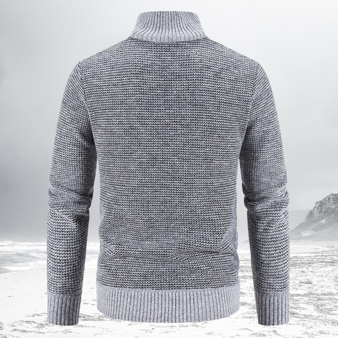 Friedrich | Herren gesteppter Zip-Up Strickpullover