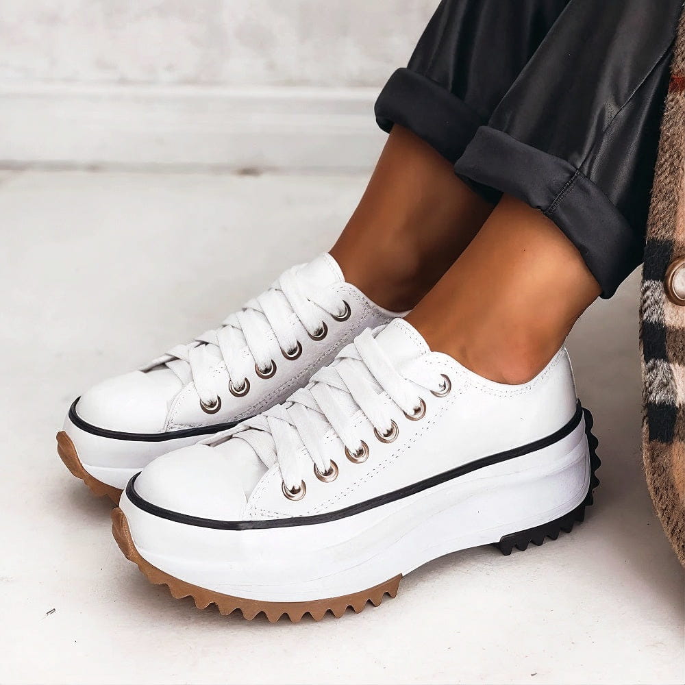 Nikkie | Damen Leder Plateau-Sneakers mit Schnürung – Stilvoll und bequem