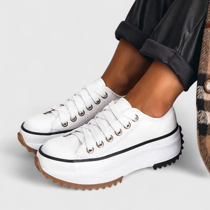 Damen Plateau-Sneaker | Stylische Retro-Frontkappe & bequemer Komfort