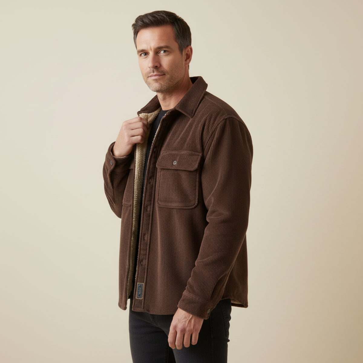 Herren Cordjacke mit Fleece | Wärmend & Stilvoll für Herbst & Winter