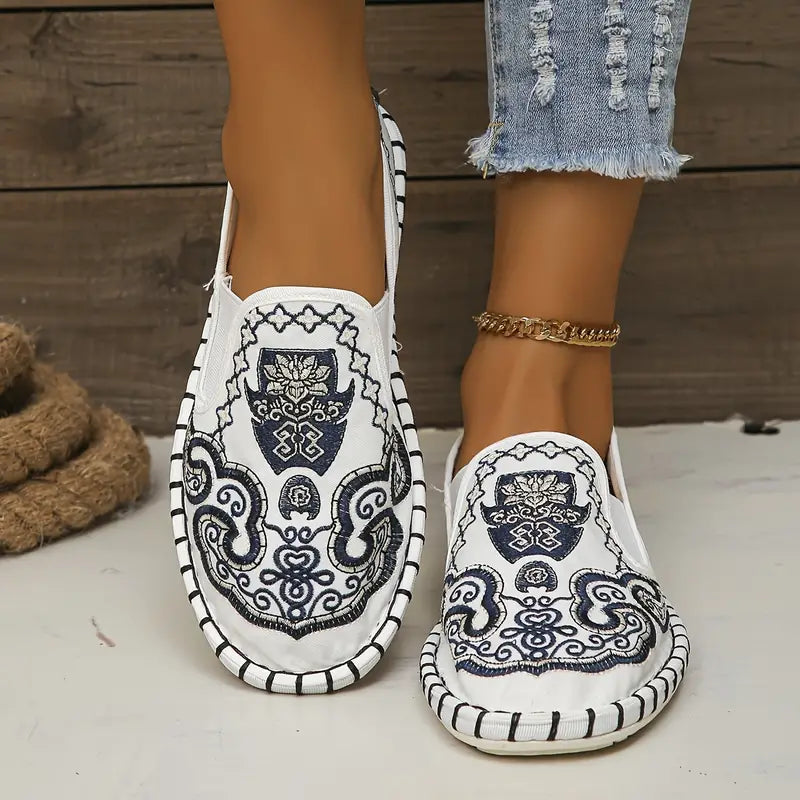 Tribaly | Tribal Style flache Schuhe, Casual Slip-On Canvas Schuhe