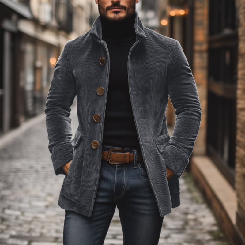 Samtjacke mit Stehkragen für Herren | Eleganter Stil trifft modernen Komfort