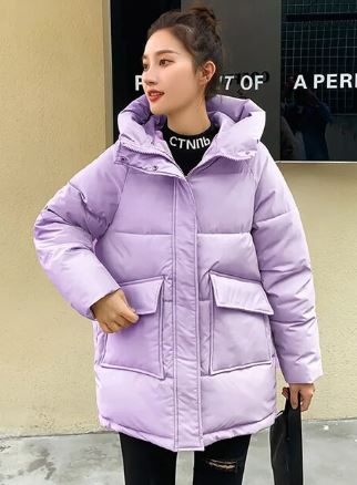 Selema | Damen Winterjacke – Padded Zip-Up, Stehkragen, Kapuze, Lose Passform, Große Taschen