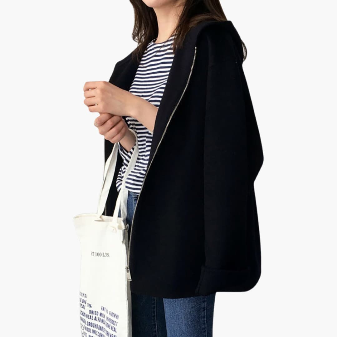 Kapuzensakko Damen | Sportlich-elegante Jacke mit Reißverschluss & Seitentaschen