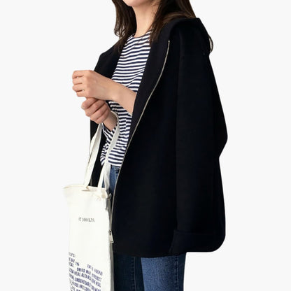 Kapuzensakko Damen | Sportlich-elegante Jacke mit Reißverschluss & Seitentaschen