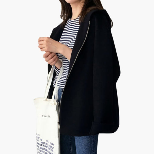 Kapuzensakko Damen | Sportlich-elegante Jacke mit Reißverschluss & Seitentaschen