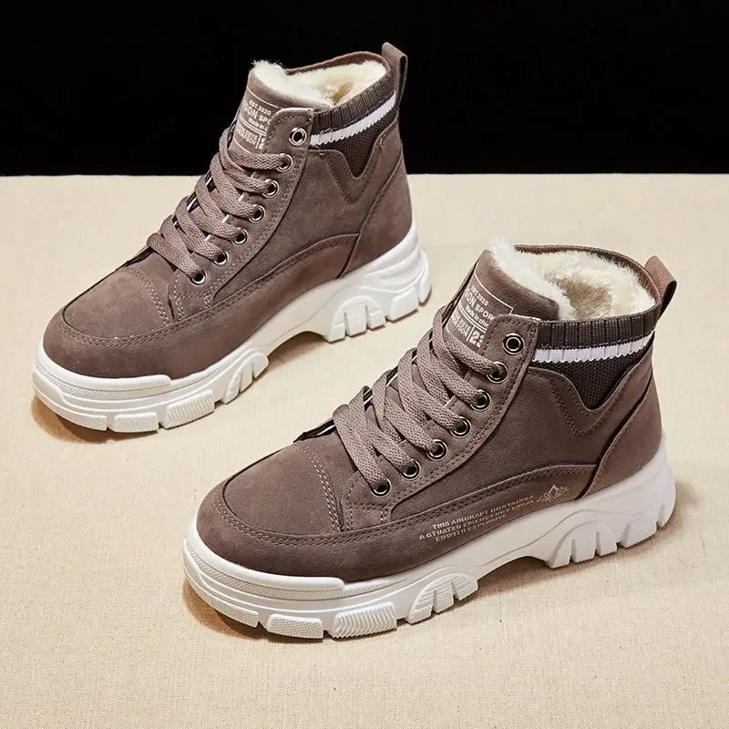 Valeria | Damen Winter-Sneaker mit Plattformsohle, Fleece-Futter und Schnürdetails