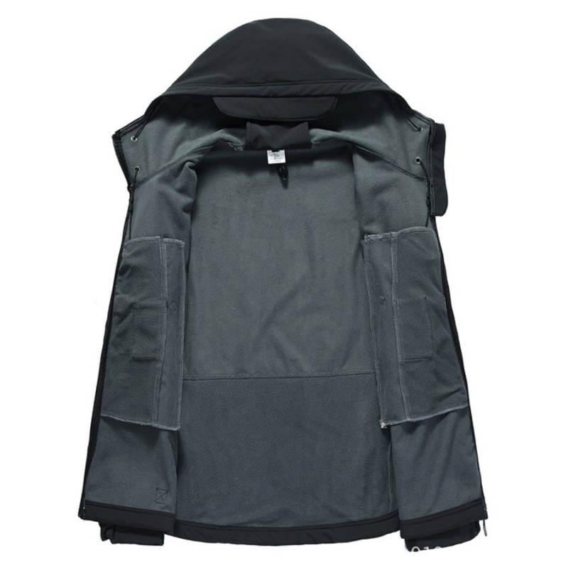 Walter | Herren Funktionsjacke mit Kapuze | Outdoor Jacke mit Multi-Zip-Taschen