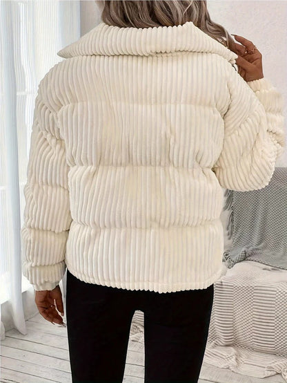 Gesteppt Gerippte Pufferjacke Damen | Stylische Winterjacke für Alltag & Streetstyle