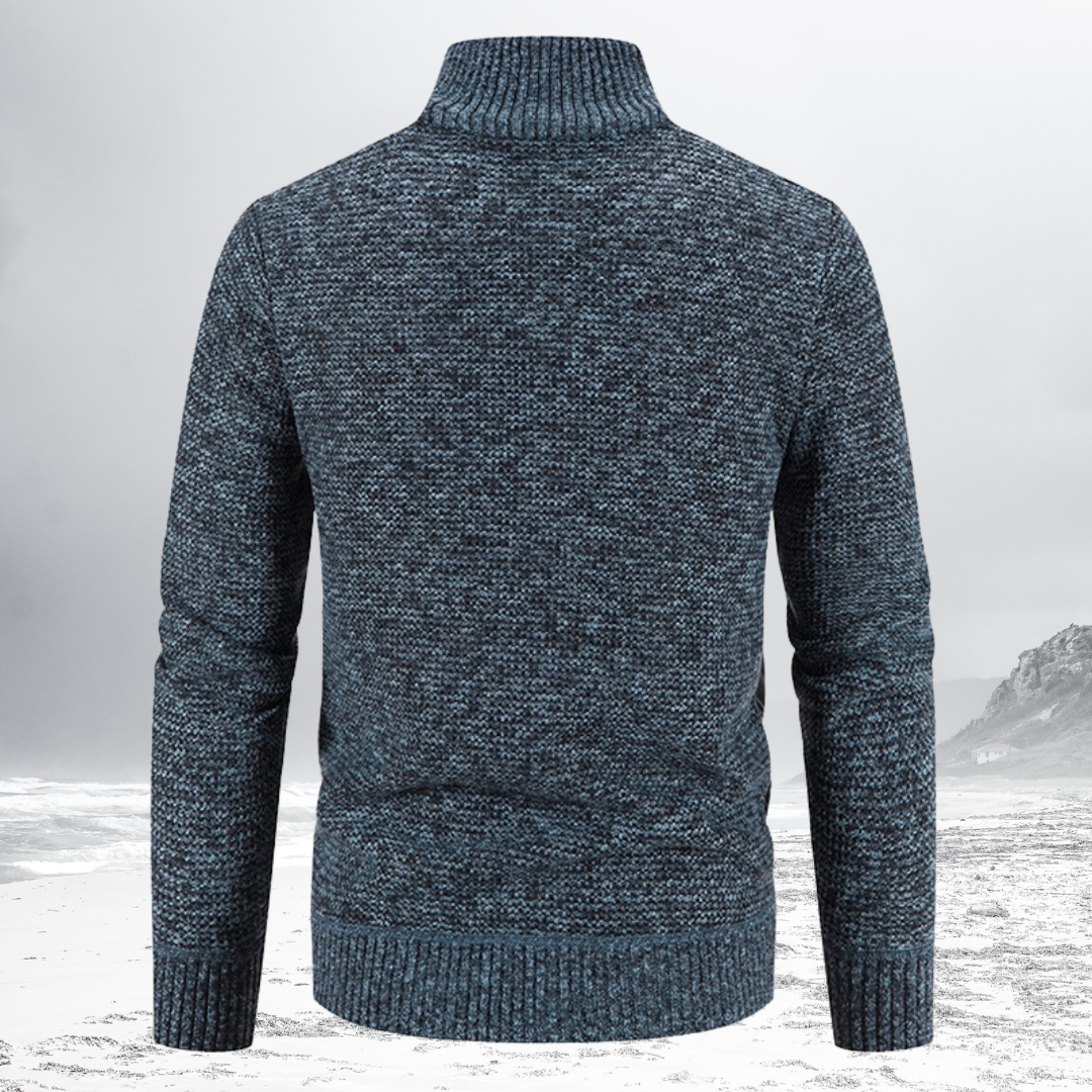 Friedrich | Herren gesteppter Zip-Up Strickpullover