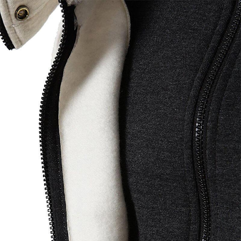 Echo | Herren Zweifarbige Hoodie Jacke mit Stehkragen und Vier Reißverschlüssen – Modisch, Bequem und Praktisch