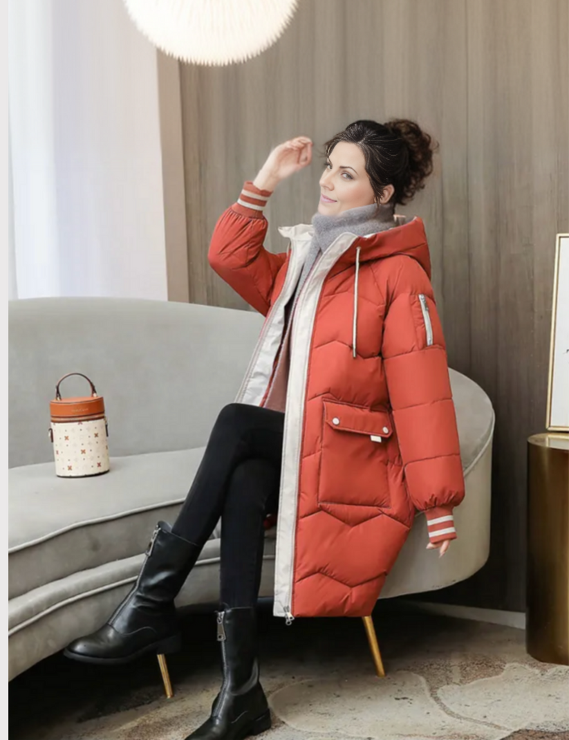 Dianne | Damen Winter Parka mit Kapuze, Vollem Reißverschluss und Mehreren Taschen