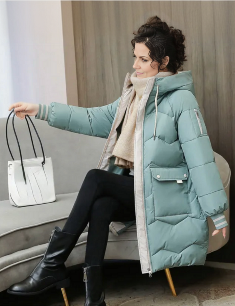 Dianne | Damen Winter Parka mit Kapuze, Vollem Reißverschluss und Mehreren Taschen