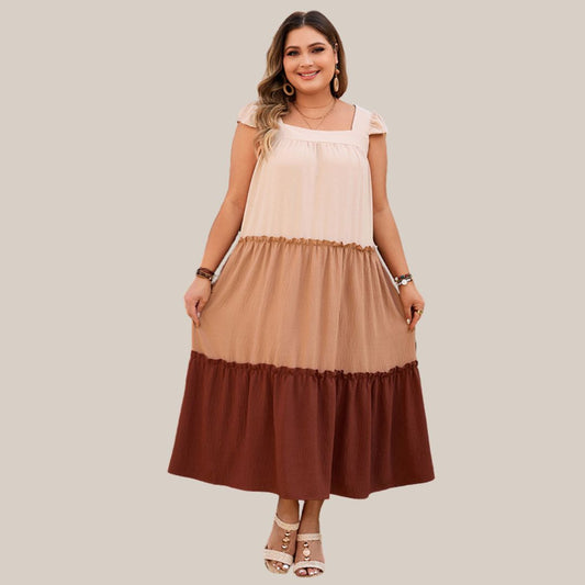 Eliana | Gelaagtes Maxi-Kleid mit Rüschärmeln