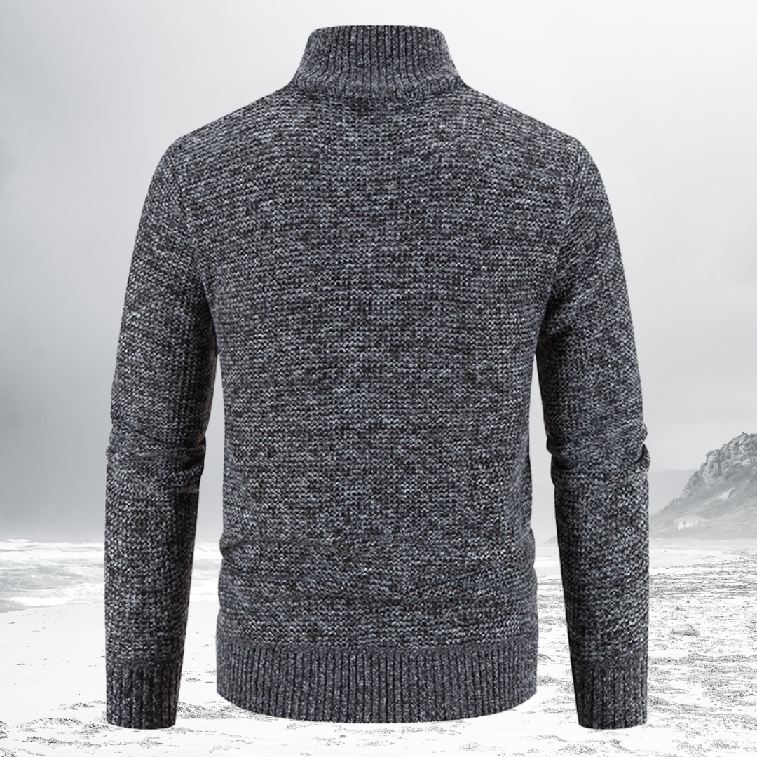 Friedrich | Herren gesteppter Zip-Up Strickpullover