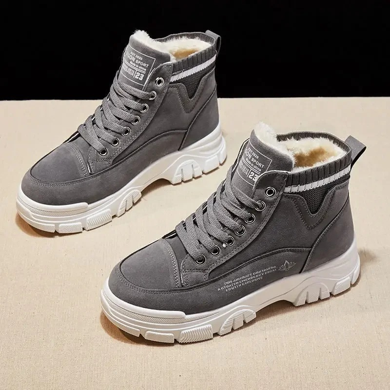 Valeria | Damen Winter-Sneaker mit Plattformsohle, Fleece-Futter und Schnürdetails