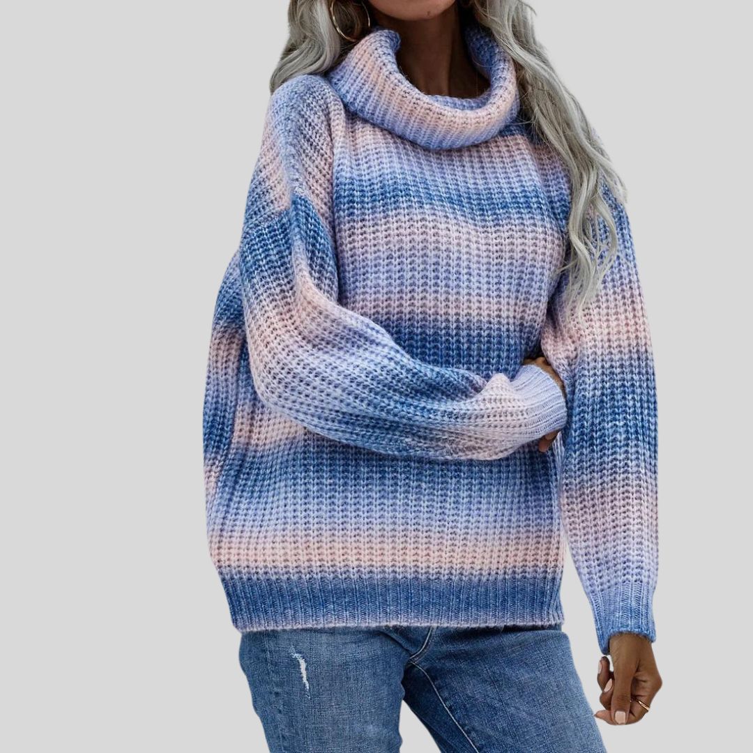 Raina | Regenbogen Rollkragenpullover Strick