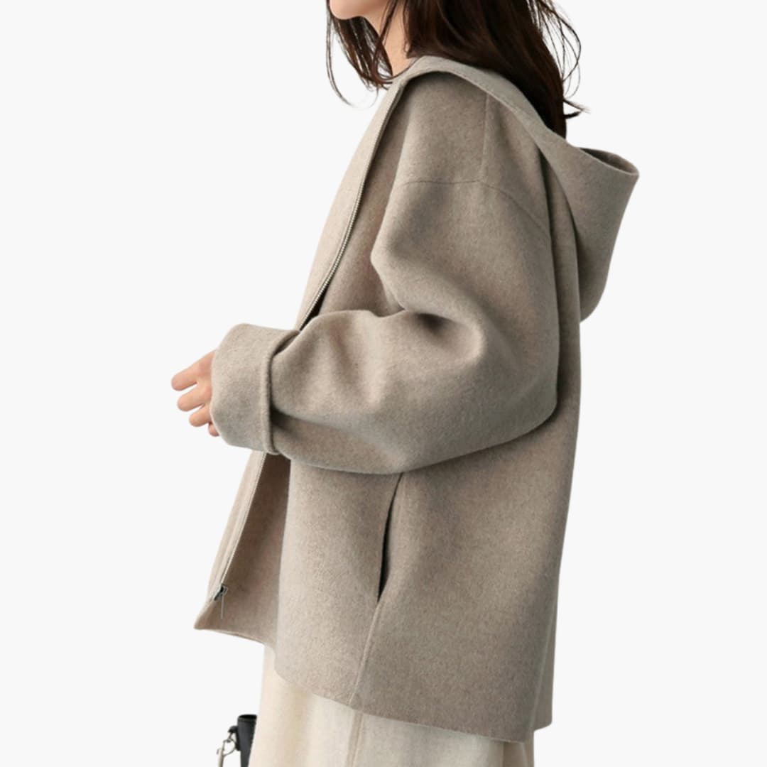 Kapuzensakko Damen | Sportlich-elegante Jacke mit Reißverschluss & Seitentaschen