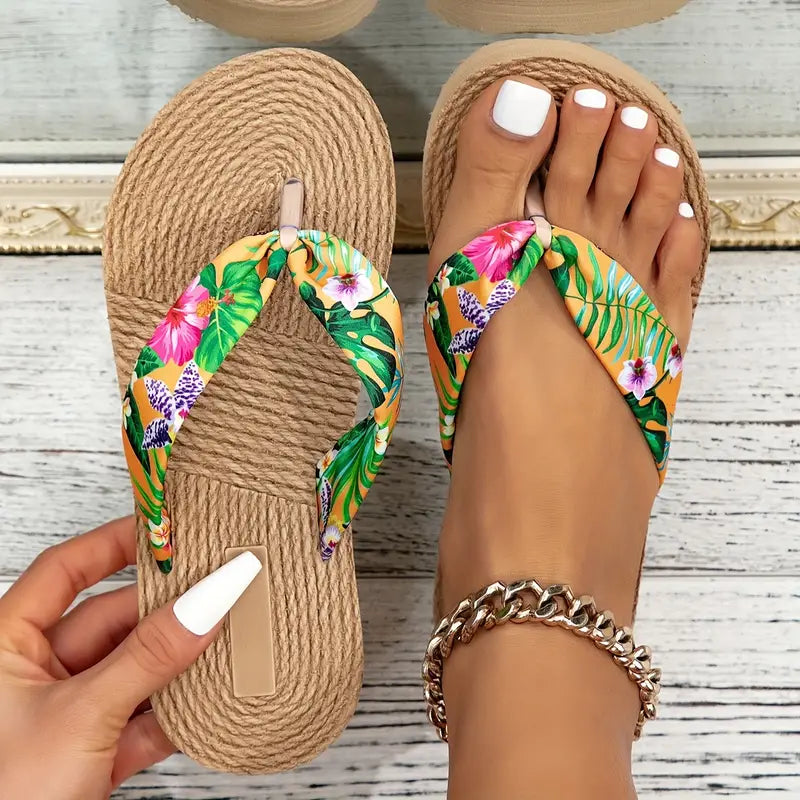 Stefanie | Damenmode Floral Print Flip Flops