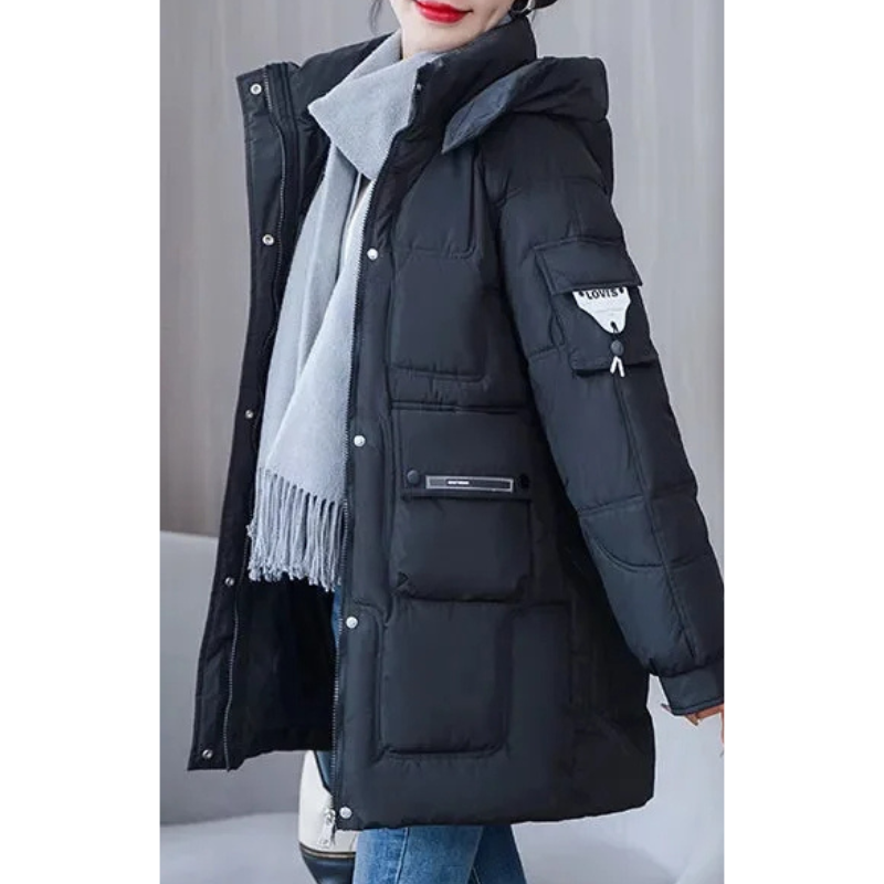 Kiara | Damen Winterjacke Mit Kapuze, Gepolstert und Mehreren Taschen, Ideal für Kalte Tage