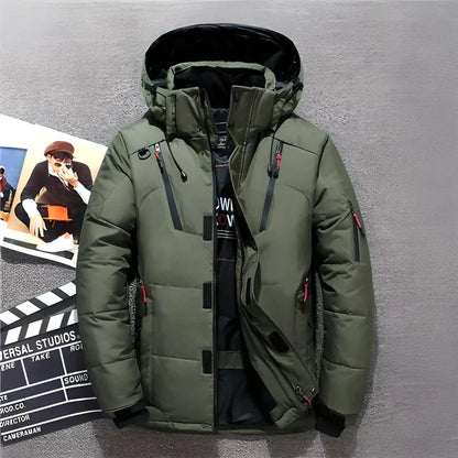 Mason | Herren Winterjacke Steppjacke mit Kapuze & Taschen, Gefüttert und Warm