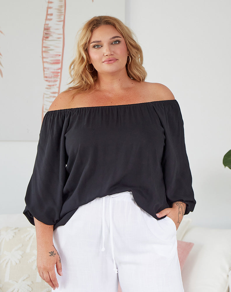 Heliane | Elegante Plus-Size Off-Shoulder Bluse