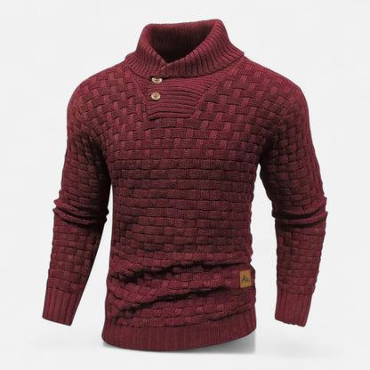 Timo | Herren Klassischer Strickpullover mit Knopfleiste – Weicher, Strukturierter Winterpullover mit Hohem Stretchkomfort