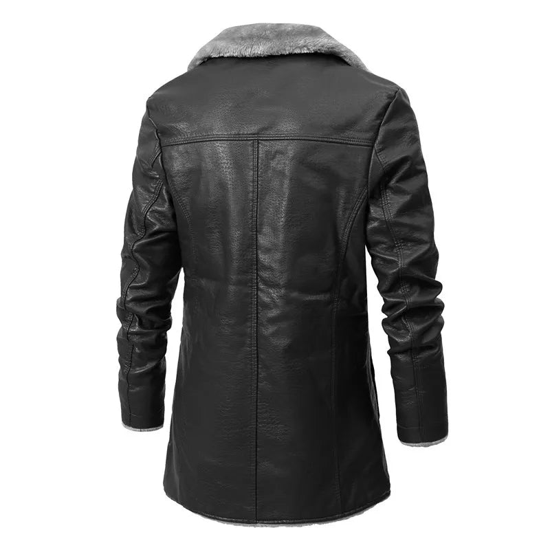 Pertini | Herren Winterjacke aus dickem Fleece und PU-Leder