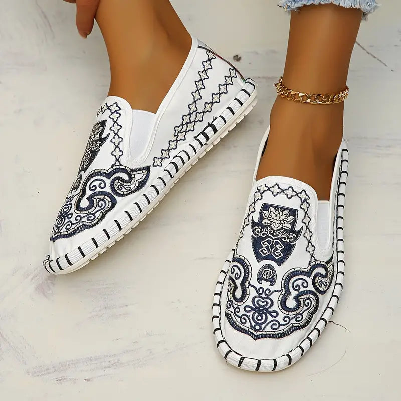 Tribaly | Tribal Style flache Schuhe, Casual Slip-On Canvas Schuhe