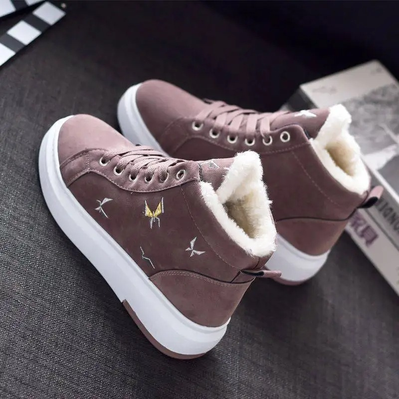 Valeska | Damen Winter-Sneaker mit Fleece-Futter, Plattformsohle und stilvoller Stickerei