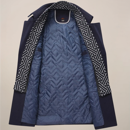 Ryan | Herren Wintermantel mit Reverskragen | Langer Wollstil Mantel mit Knopfleiste für Elegante Outfits