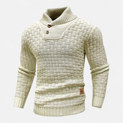 Timo | Herren Klassischer Strickpullover mit Knopfleiste – Weicher, Strukturierter Winterpullover mit Hohem Stretchkomfort