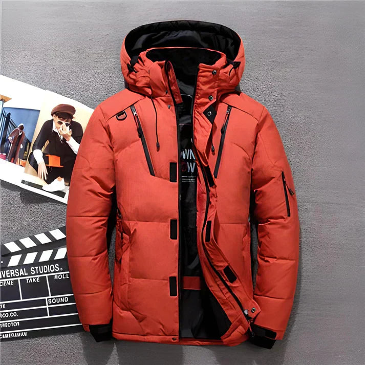 Mason | Herren Winterjacke Steppjacke mit Kapuze & Taschen, Gefüttert und Warm