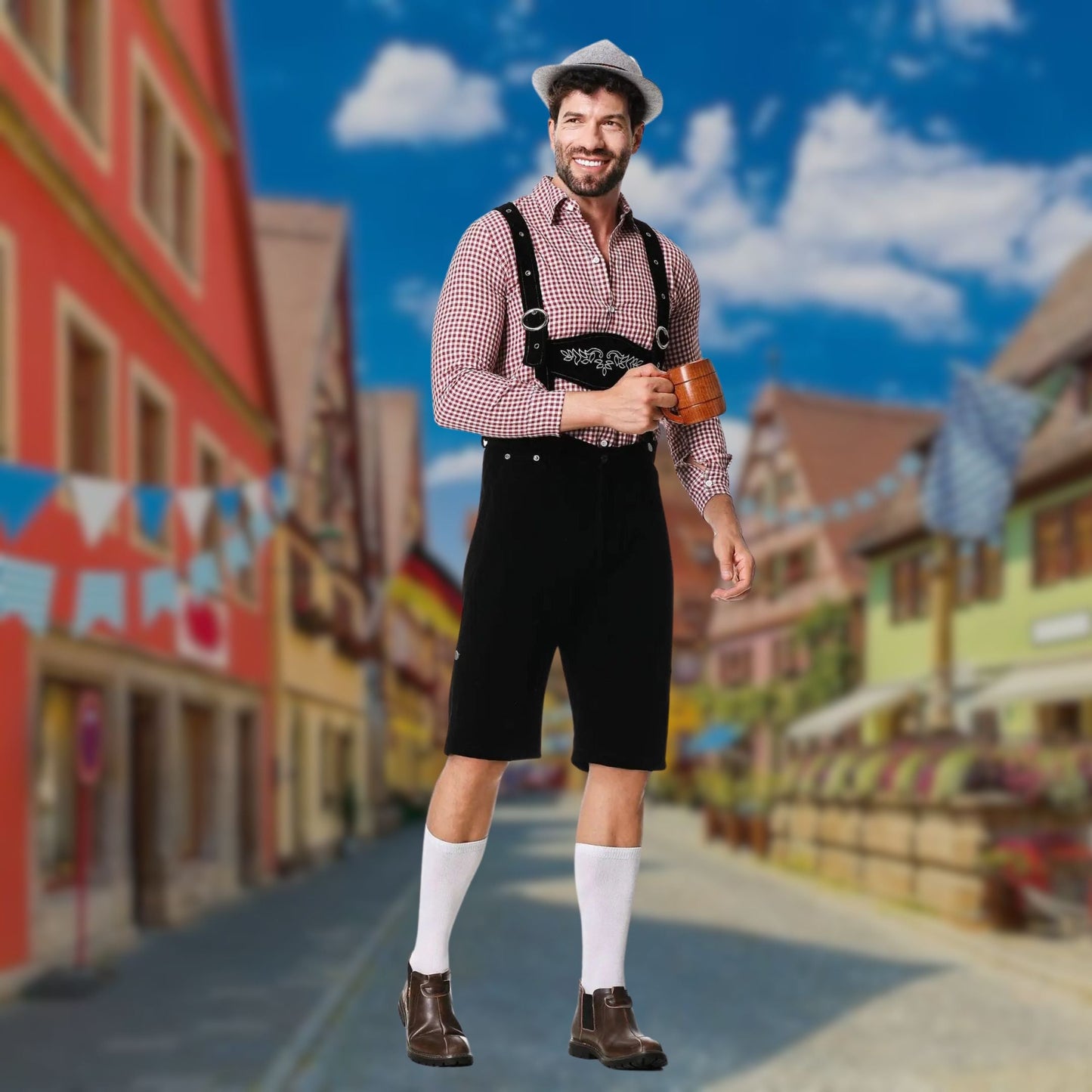 William | Drei-teiliges Oktoberfest Lederhosen-Set