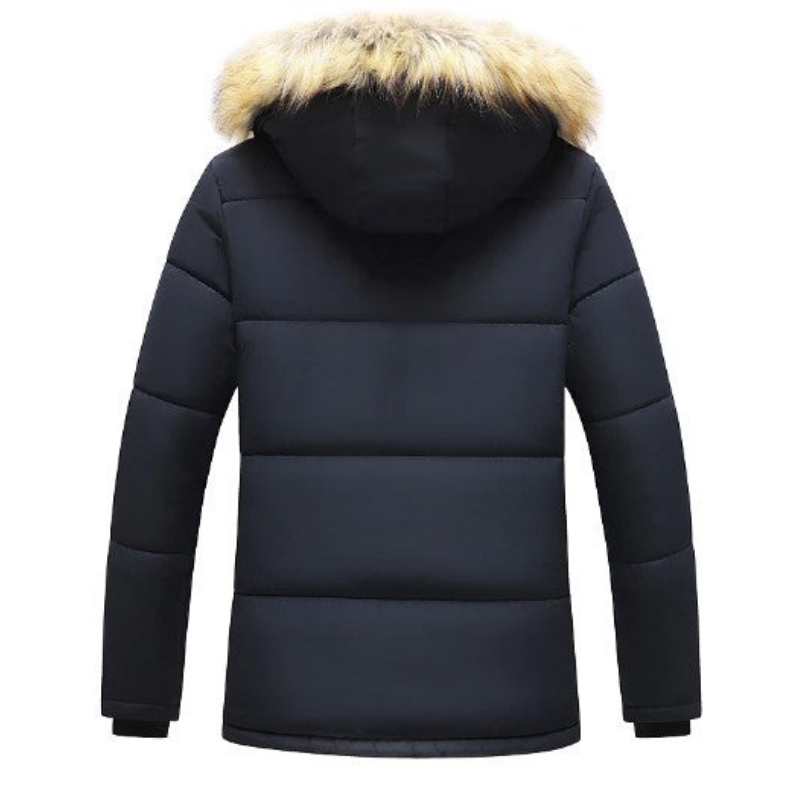 Silvan | Herren Fleece Parka Winterjacke mit abnehmbarer Kapuze, warm & stylisch