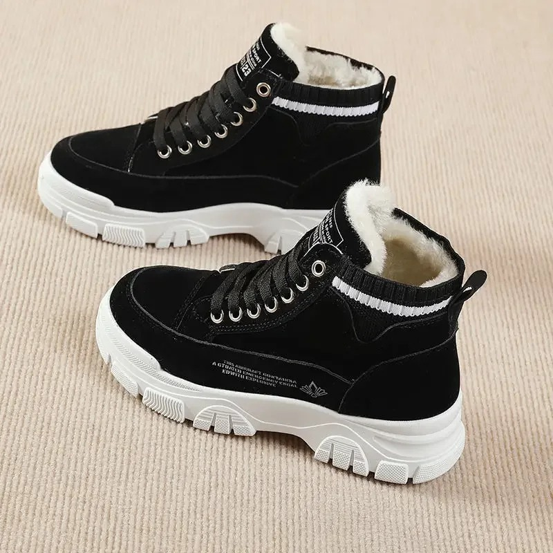 Valeria | Damen Winter-Sneaker mit Plattformsohle, Fleece-Futter und Schnürdetails