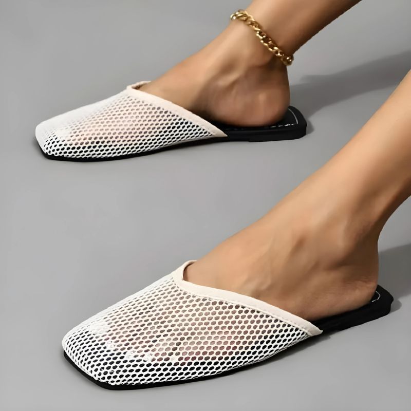 Fenella | Damen Atmungsaktive Mesh-Pantoletten – Bequeme & Stylische Flats für den Alltag