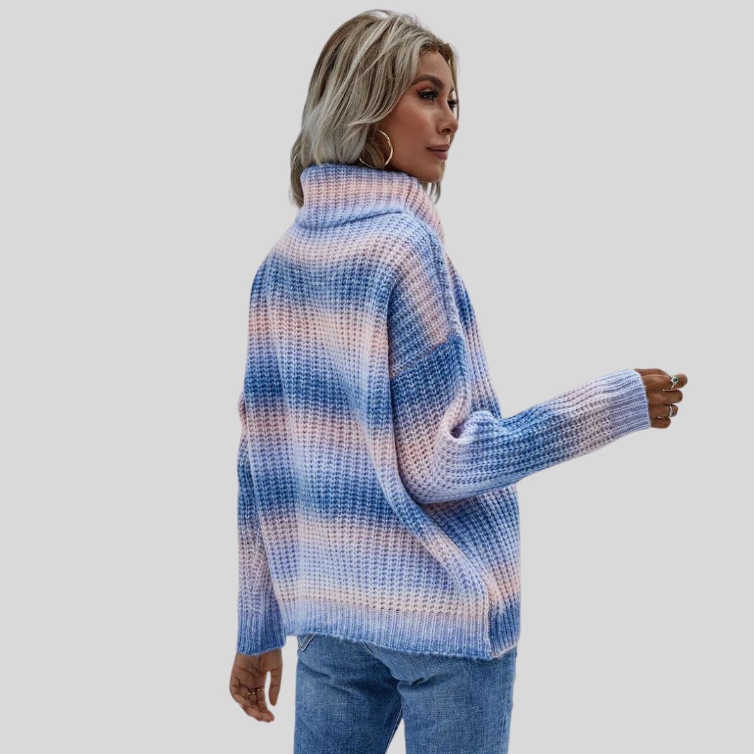 Raina | Regenbogen Rollkragenpullover Strick