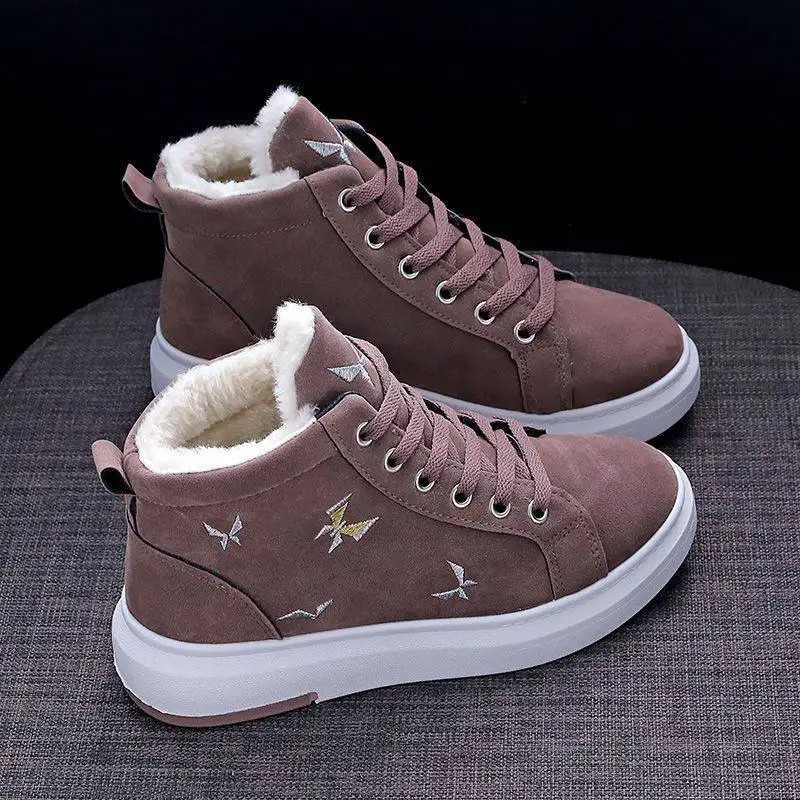 Valeska | Damen Winter-Sneaker mit Fleece-Futter, Plattformsohle und stilvoller Stickerei