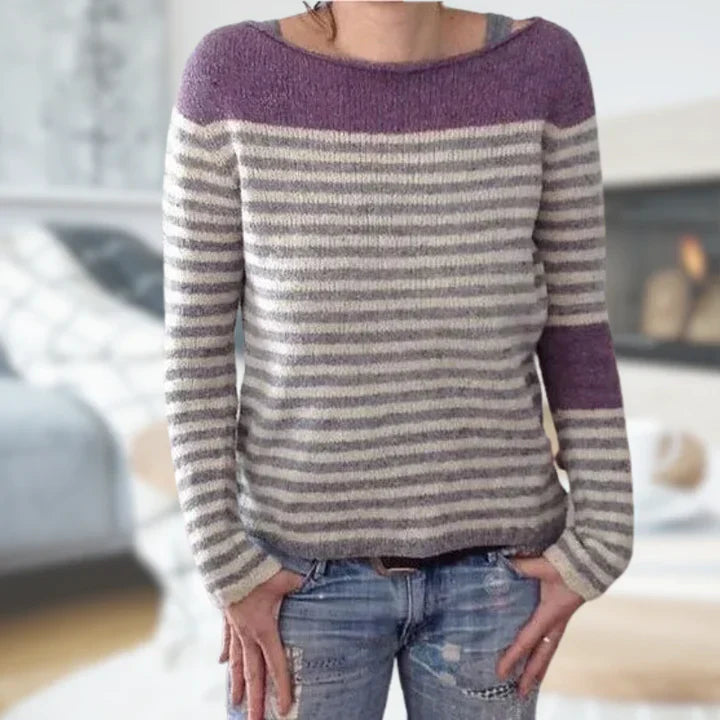 Nalira | Gestreifter Strickpullover für stilvolle Gemütlichkeit