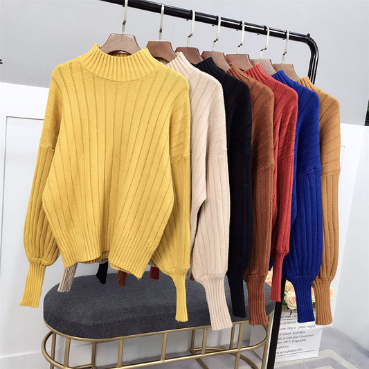 Damen Strickpullover | Hoher Kragen & Lässiger Schnitt