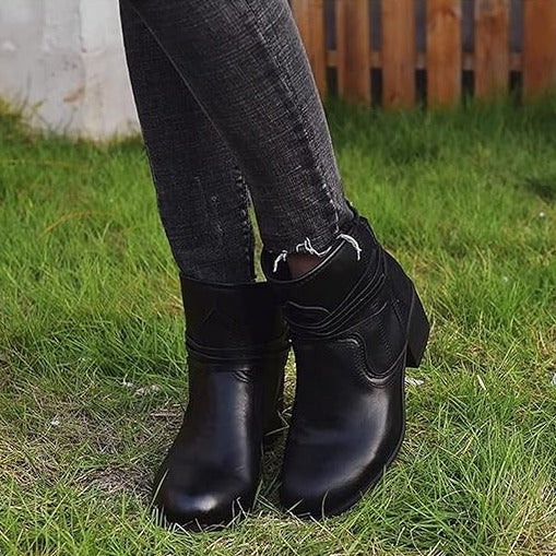 Vilara | Vintage Schnürstiefeletten mit Rundzehen für Damen