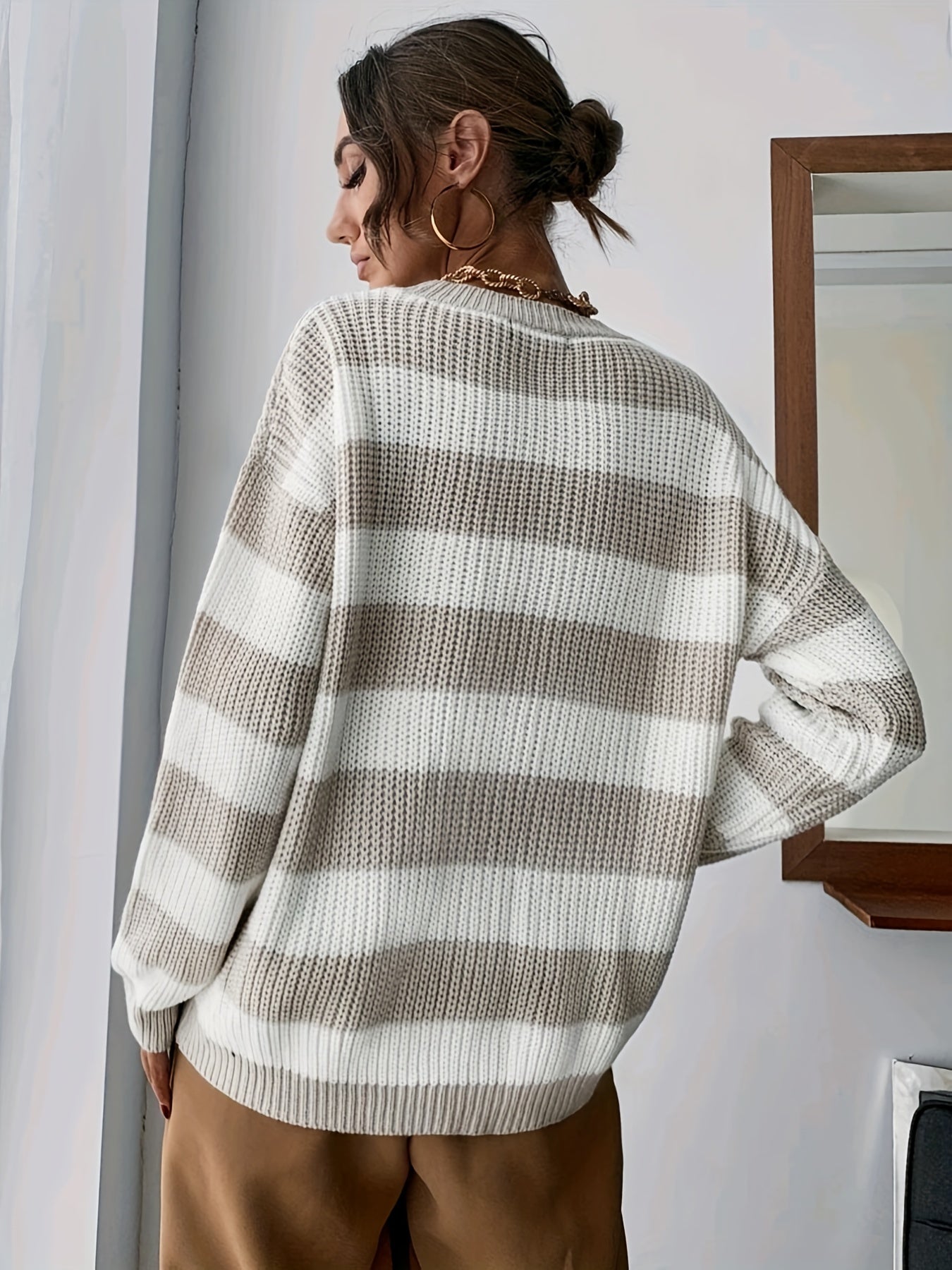 Zarina | Damen Strickpullover mit Streifenmuster