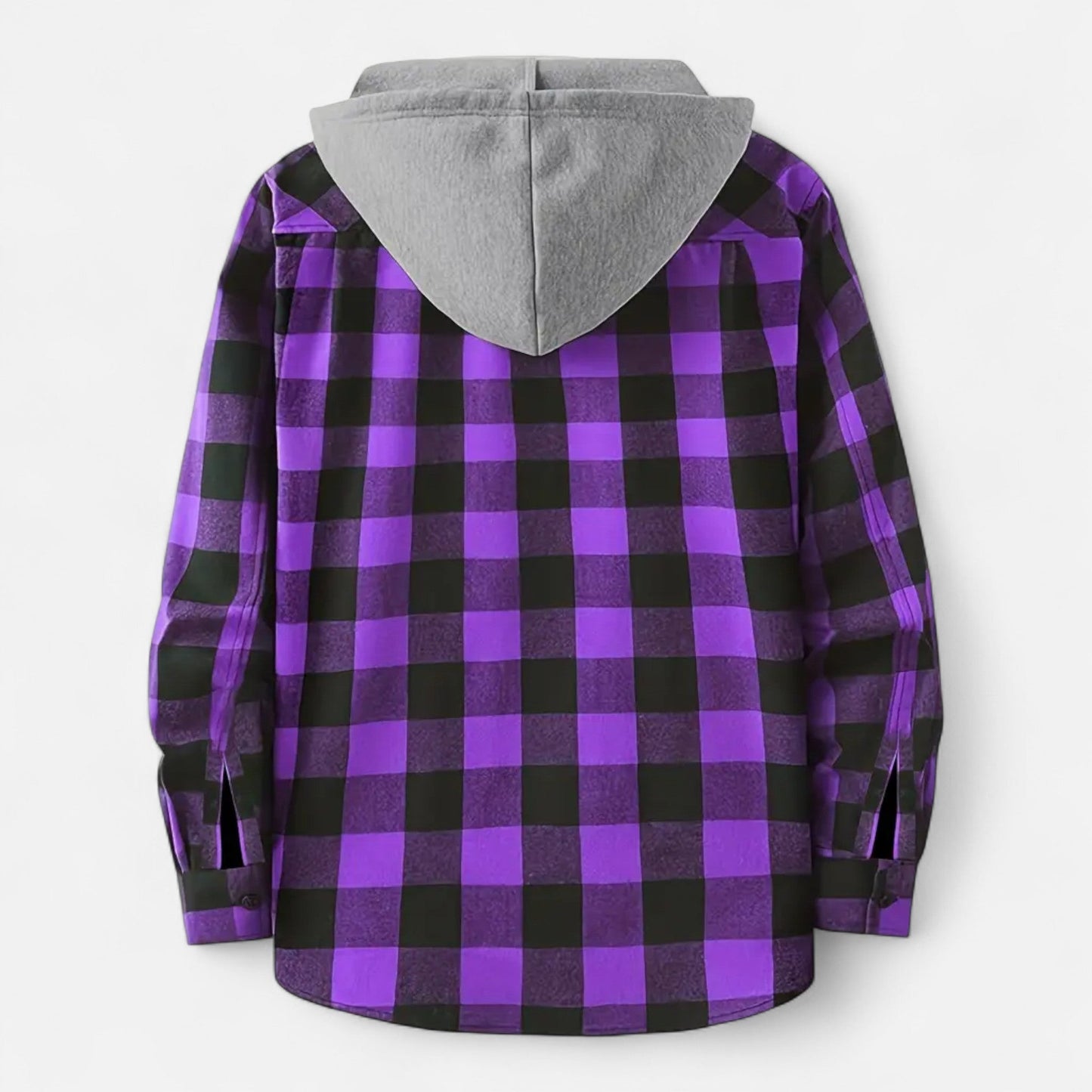 Sven | Herren Kariertes Button-Up Hoodie-Hemd – Weiche Übergangsjacke mit Kapuze & Kordelzug für Freizeit & Alltag