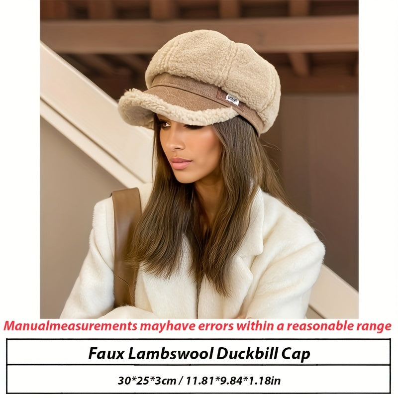 Norella | Damen Fashionable Plush Winter Beret Hut – Kuscheliger Strickhut für kalte Tage