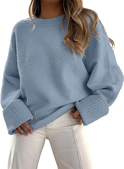 Vilondra | Damen dicker Strickpullover in Uni-Farbe