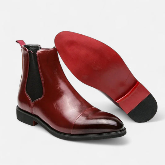 Herren Chelsea Boots Noir | Elegante Schuhe mit markanter roter Sohle
